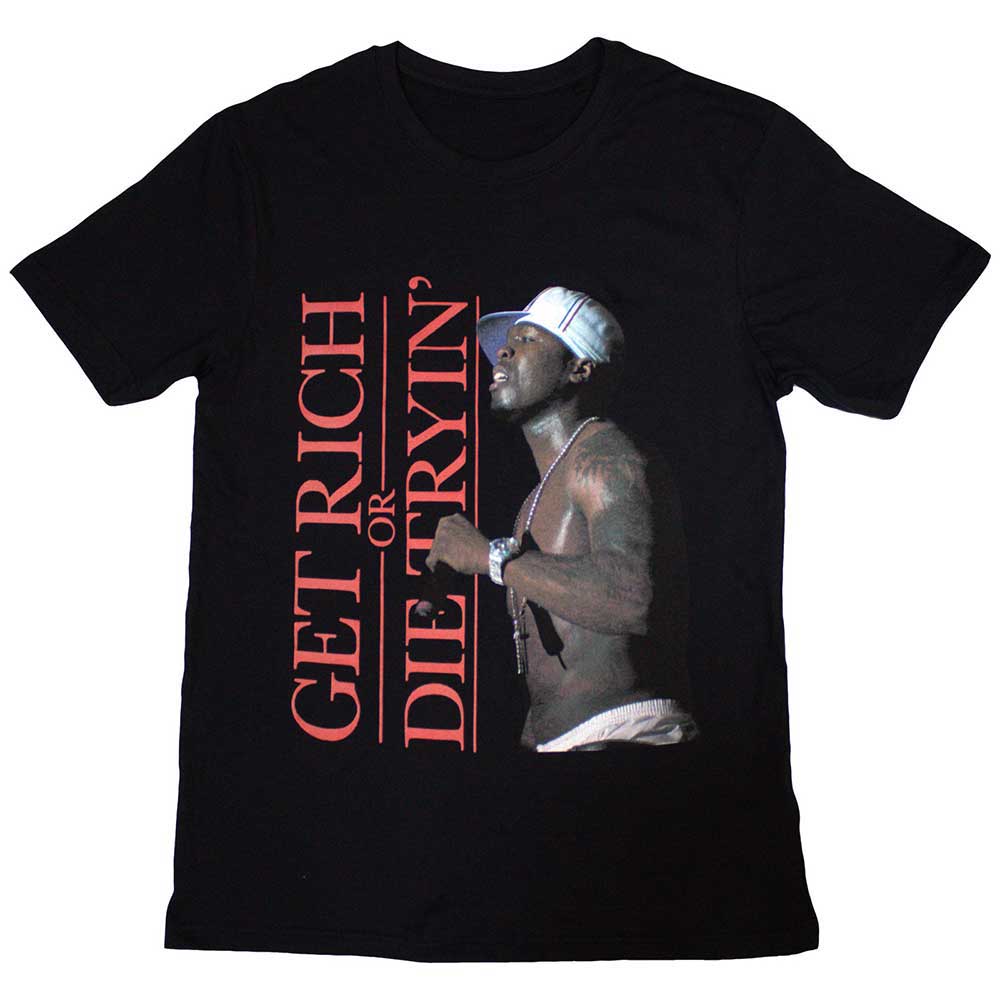 50 Cent - tshirt - Unisex - Short Sleeves - Get Rich - Large