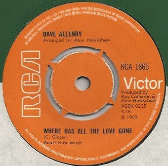 Dave Allenby - Where Has All The Love Gone - Used Vinyl Record 7"