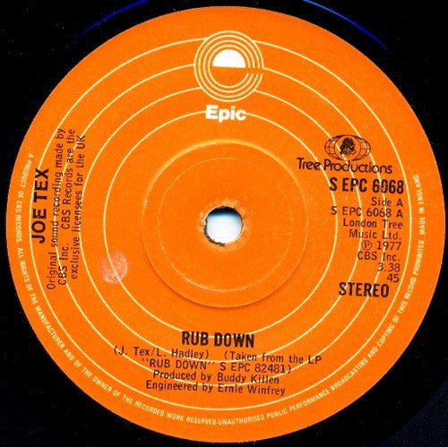 Joe Tex - Rub Down - Used Vinyl Record 7"
