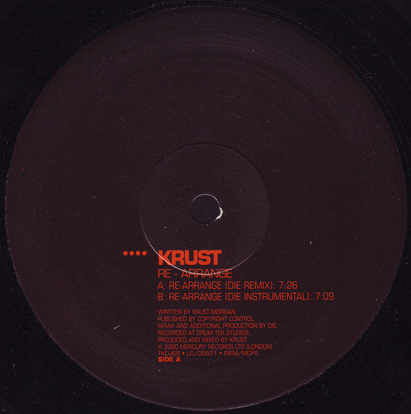 Krust - Re-Arrange - Used Vinyl Record 12"