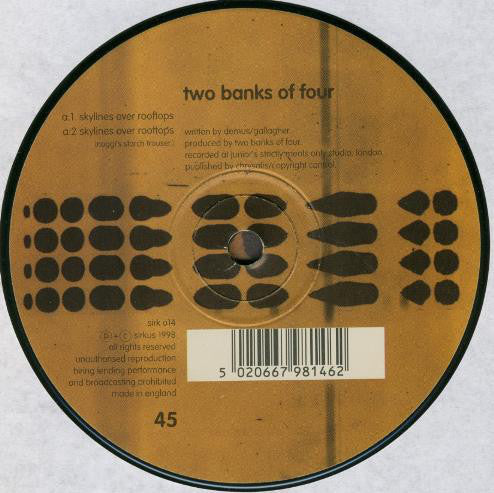 Two Banks Of Four - Skylines Over Rooftops - Used Vinyl Record 12"