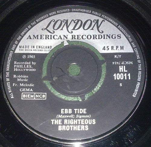 Righteous Brothers - Ebb Tide - Used Vinyl Record 7"