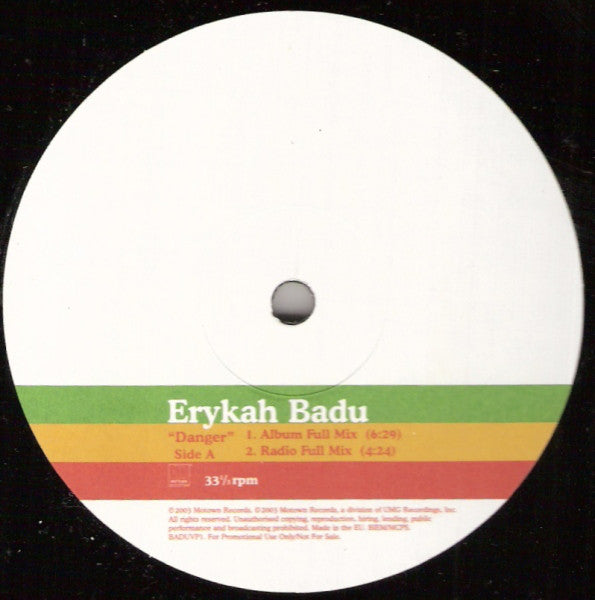 Erykah Badu - Danger - Used Vinyl Record 12"