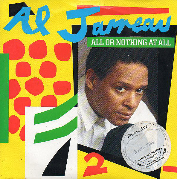Al Jarreau - All Or Nothing At All - Used Vinyl Record 7"