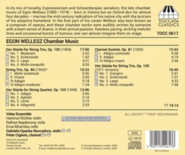 VELES ENSEMBLE/CIGLE - WELLESZCHAMBER MUSIC - CD