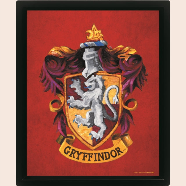 Harry Potter (Colourful Crest Gryffindor) 3D Lenticular Poster (Framed