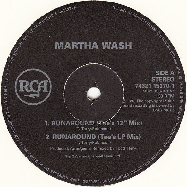 Martha Wash - Runaround + Carry On (The Todd Terry Club Remixes) - Us