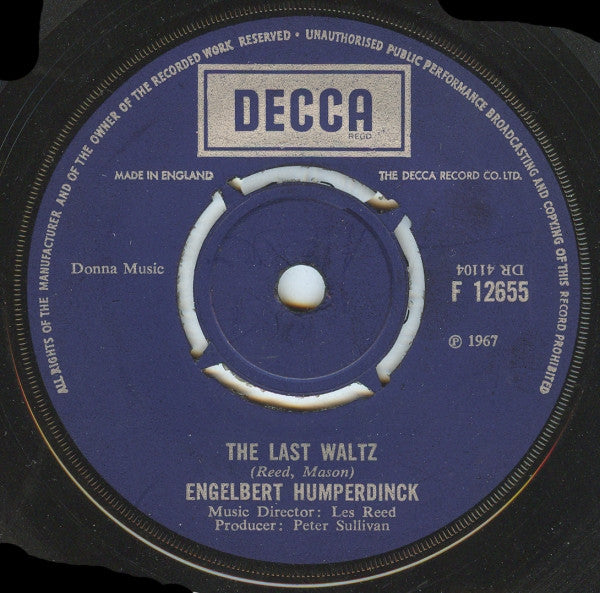 Engelbert Humperdinc - Last Waltz / That Promise - Used Vinyl Record