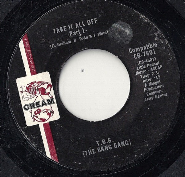 T.B.G. - Take It All Off - Used Vinyl Record 7"