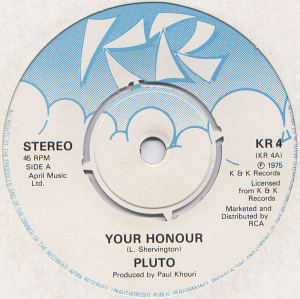 Pluto Shervington - Your Honour - Used Vinyl Record 7"