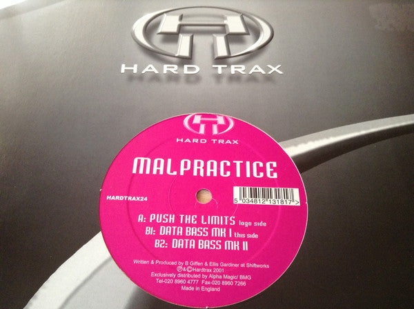 Mal Practice - Push The Limits / Data Bass - Used Vinyl Record 12"
