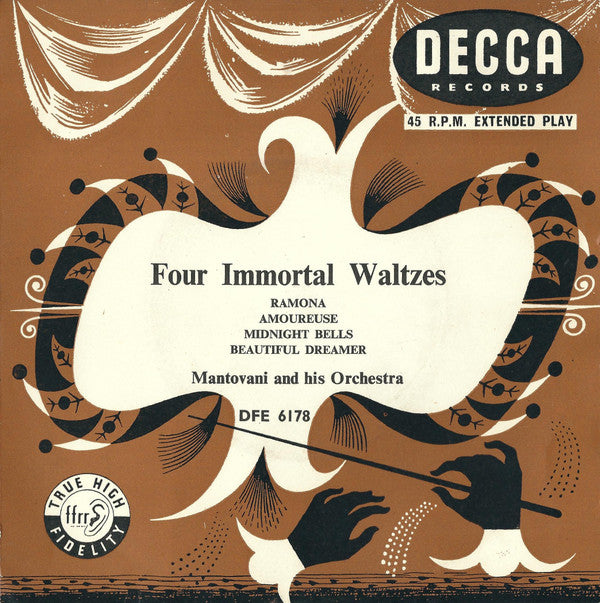 Mantovani And His Or - Four Immortal Waltzes - Used Vinyl Record 7"