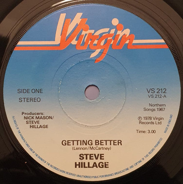 Steve Hillage - Getting Better - Used Vinyl Record 7"