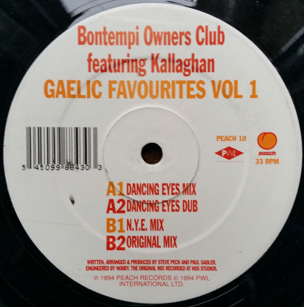 Bontempi Owners Club - Gaelic Favourites Vol 1 - Used Vinyl Record 12