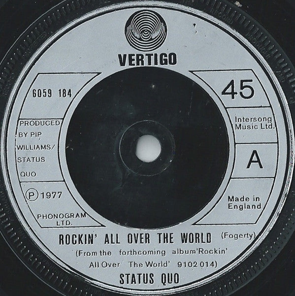 Status Quo - Rockin' All Over The World - Used Vinyl Record 7"