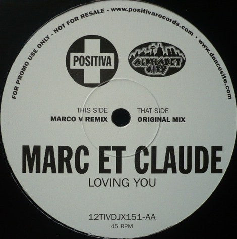 Marc Et Claude - Loving You - Used Vinyl Record 12"