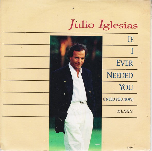 Julio Iglesias - If I Ever Needed You (I Need You Now) - Used Vinyl R