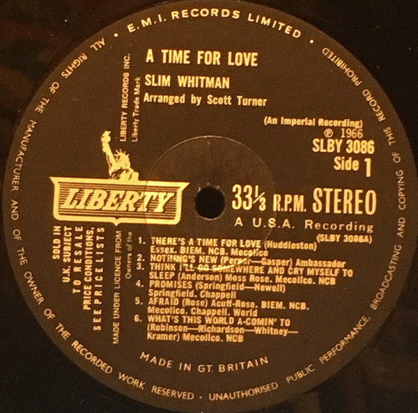 Slim Whitman - A Time For Love - Used Vinyl Record