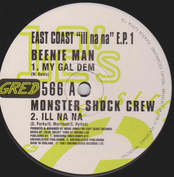 Various - East Coast Ill Na Na EP - Used Vinyl Record 12"