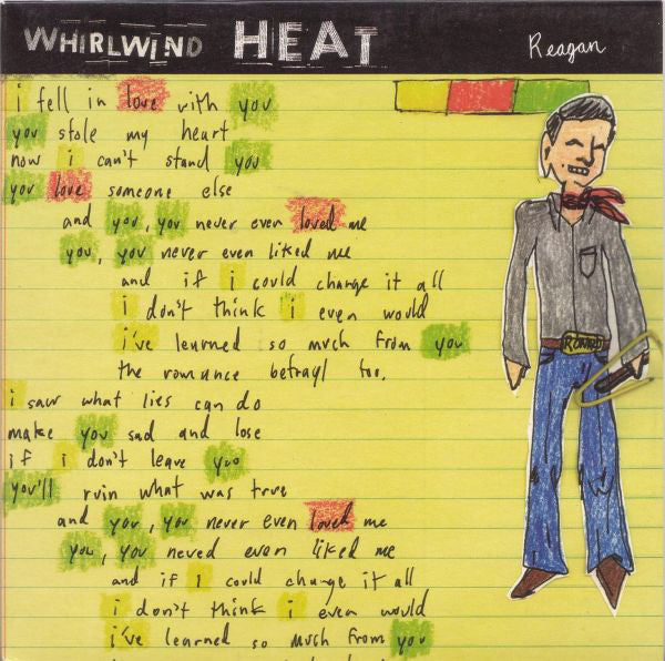 Whirlwind Heat - Reagan - Vinyl Record 7"