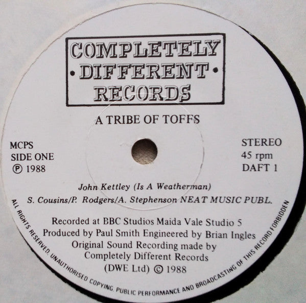 A Tribe Of Toffs - John Kettley (Is A Weatherman) - Used Vinyl Record 7