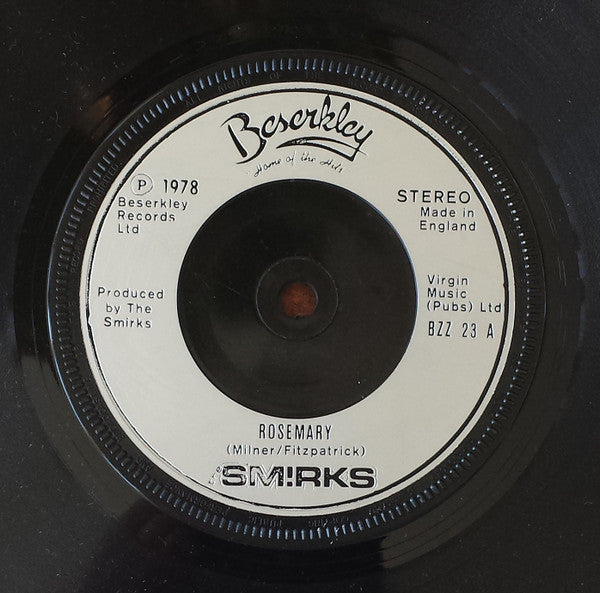 Smirks - Rosemary - Used Vinyl Record 7"