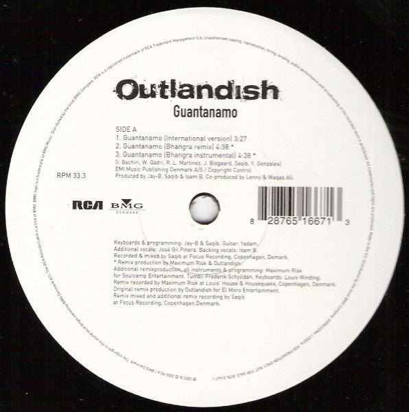 Outlandish - Guantanamo - Used Vinyl Record 12"