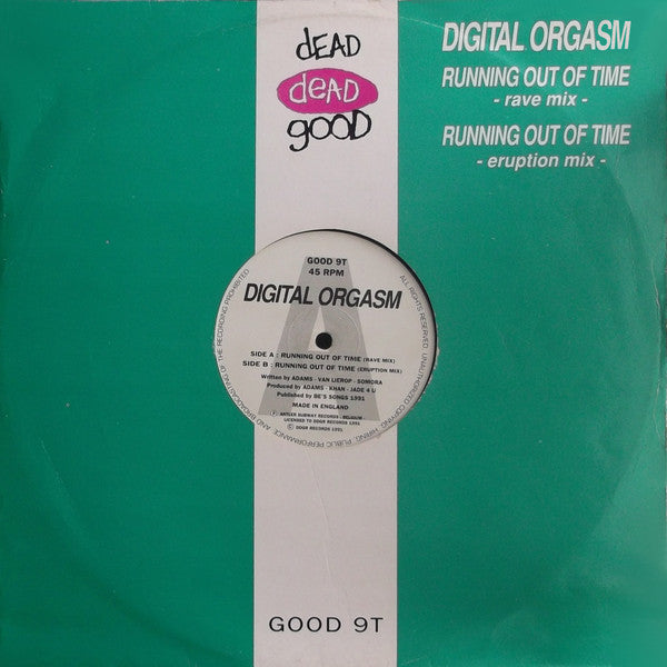 Digital Orgasm - Running Out Of Time - Used Vinyl Record 12"