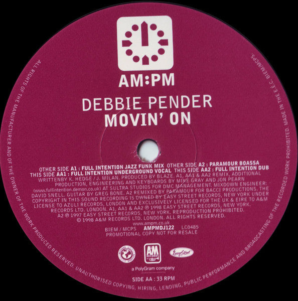 Debbie Pender - Movin' On - Used Vinyl Record 12"
