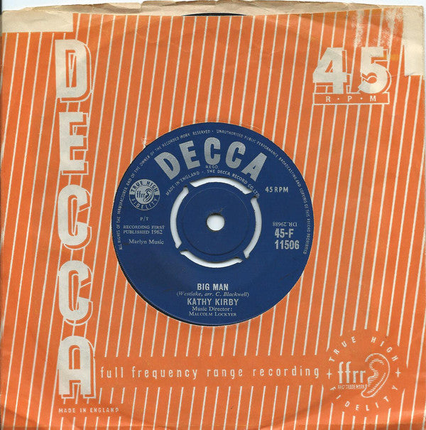 Kathy Kirby - Big Man - Used Vinyl Record 7"