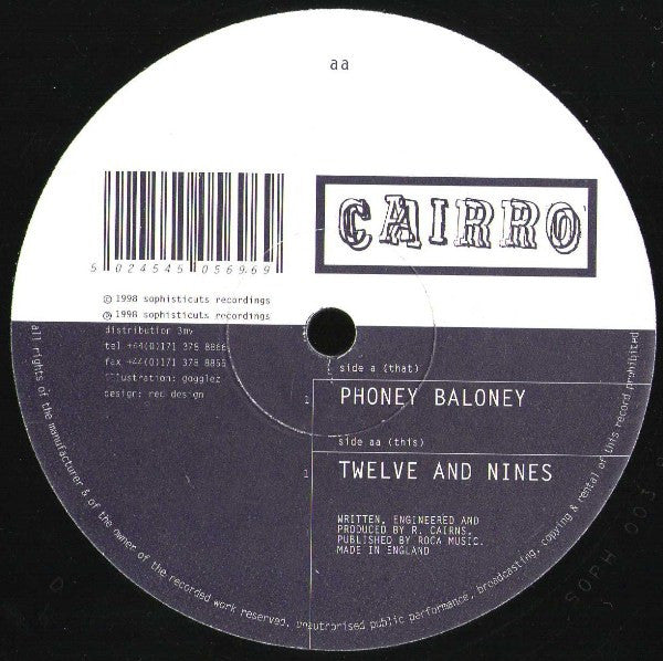 Cairro - Phoney Baloney - Used Vinyl Record 12"