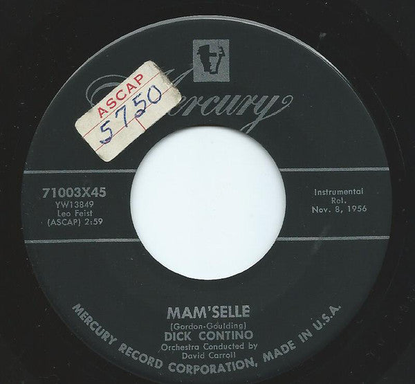 Dick Contino - Mam'selle - Used Vinyl Record 7"