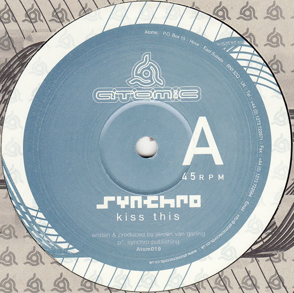 Synchro - Kiss This / Atomik - Used Vinyl Record 12"