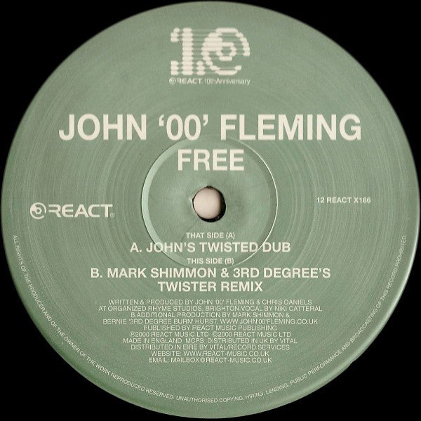John '00' Fleming - Free - Used Vinyl Record 12"