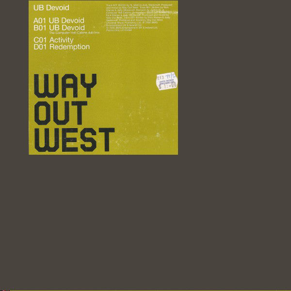 Way Out West - UB Devoid - Used Vinyl Record 12"