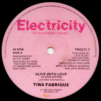 Tina Fabrique - Alive With Love (A Love Letter) - Used Vinyl Record 1