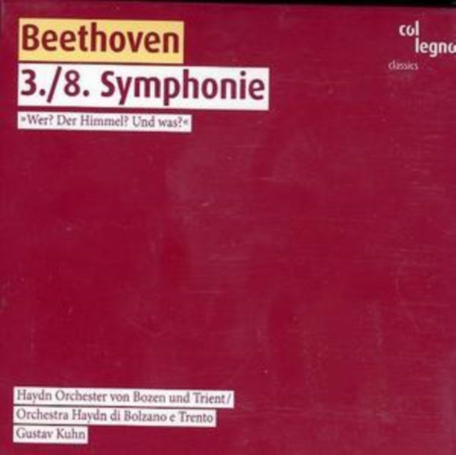 BEETHOVEN - :SYMPHONIES 3 & 8 - CD