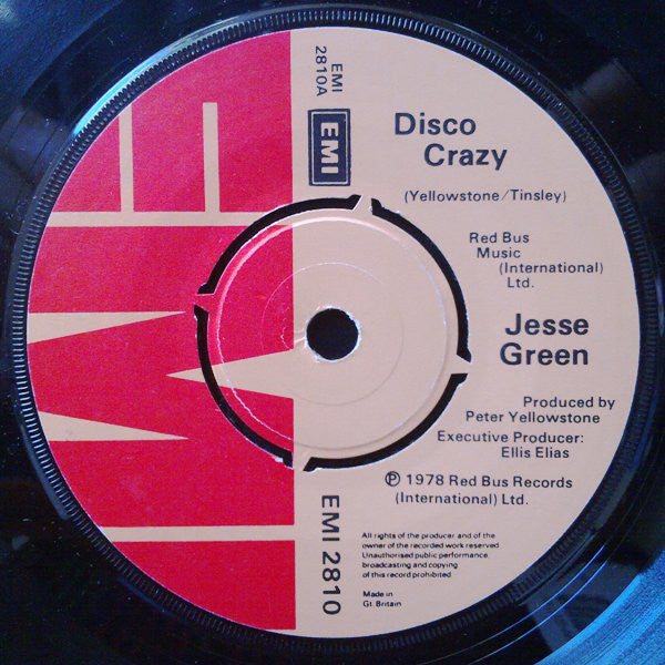 Jesse Green - Disco Crazy - Used Vinyl Record 7"