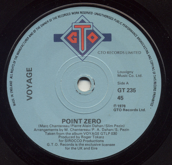 Voyage - Point Zero - Used Vinyl Record 7"