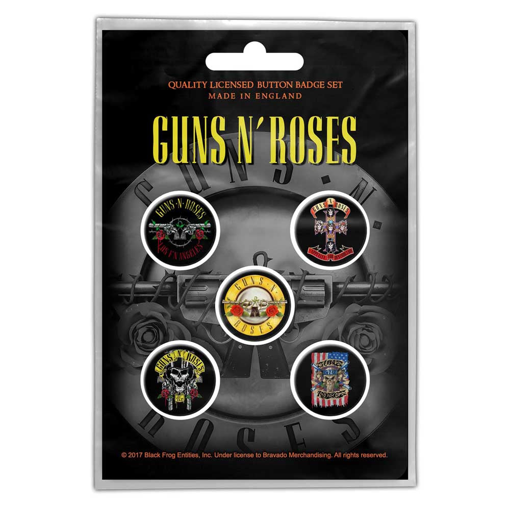 GUNS N' ROSES - BULLET LOGO (BUTTON BADGE SET) - Other Football Memora