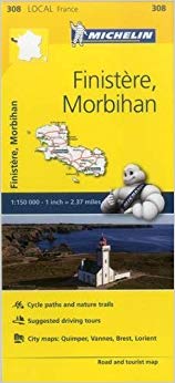 Finistere, Morbihan - Michelin Local Map 308 : Map - New Sheet map