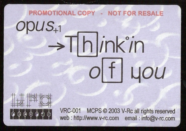 Opus One - Thinkin Of You - Used Vinyl Record 12"