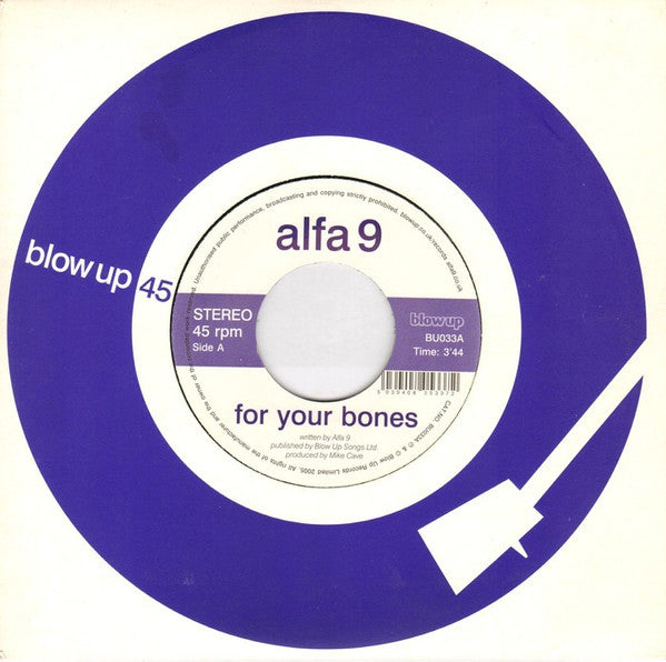 Alfa 9 - For Your Bones - Used Vinyl Record 7"