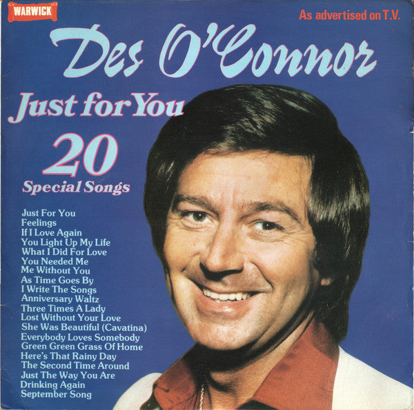 Des O'Connor - Just For You - 20 Special Songs - Used Vinyl Record