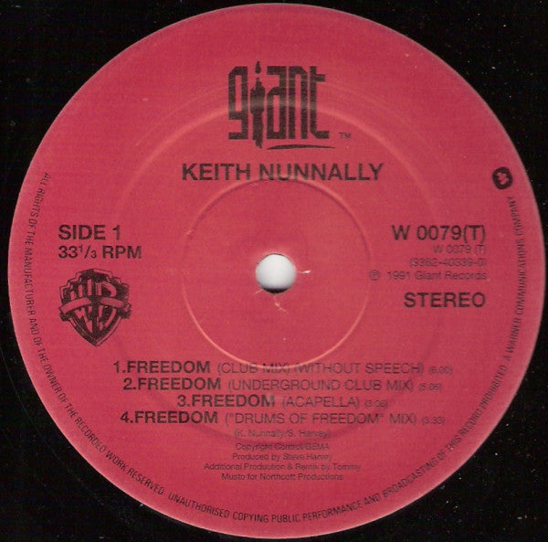 Keith Nunnally - Freedom - Used Vinyl Record 12"