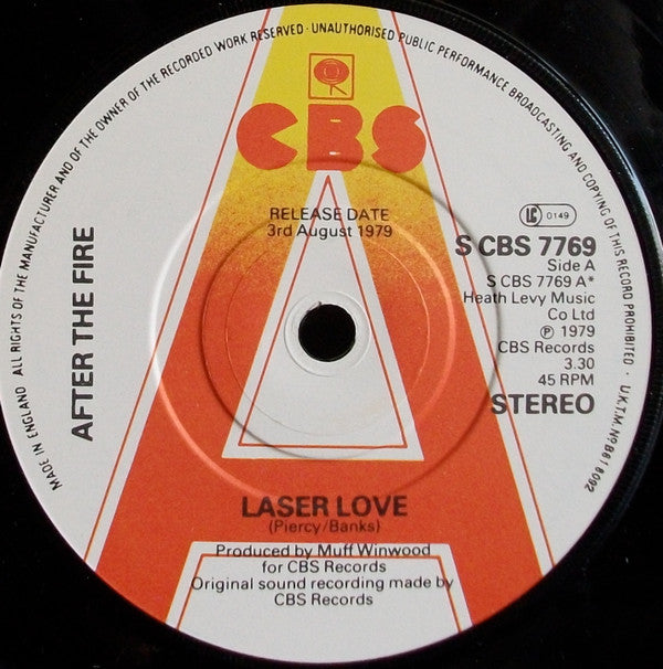 After The Fire - Laser Love - Used Vinyl Record 7"
