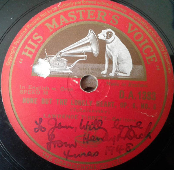 Lawrence Tibbett - None But The Lonely Heart / Myself When Young - Us