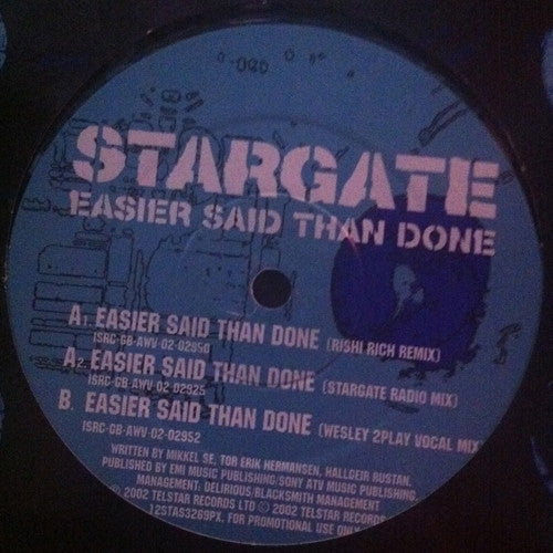 StarGate - Easier Said Than Done - Used Vinyl Record 12"