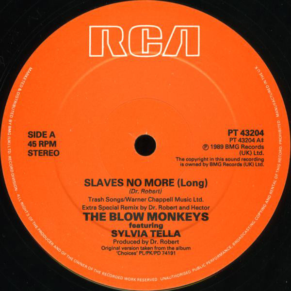 Blow Monkeys - Slaves No More (Remix) - Used Vinyl Record 12"