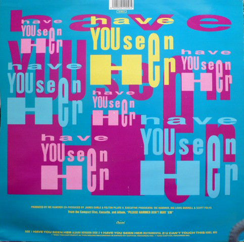 MC Hammer - Have You Seen Her - Used Vinyl Record 12"